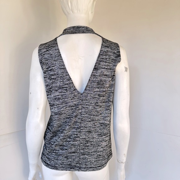 Rag & Bone Gray Mock Neck V Back Cutout Tank Top Size S - Picture 5 of 6